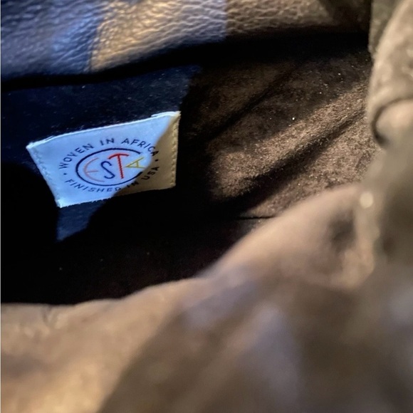 Cesta Collective Jute Rafia Mini Top Handle Handbag Black Brown - Picture 13 of 13